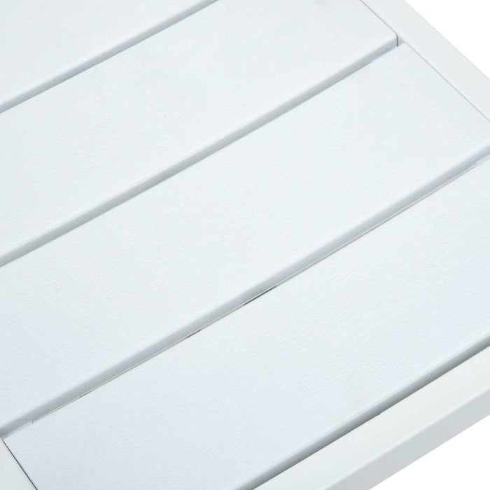 Scaune de grădină, 4 buc., alb, HDPE, aspect lemn - WALTI WALTI