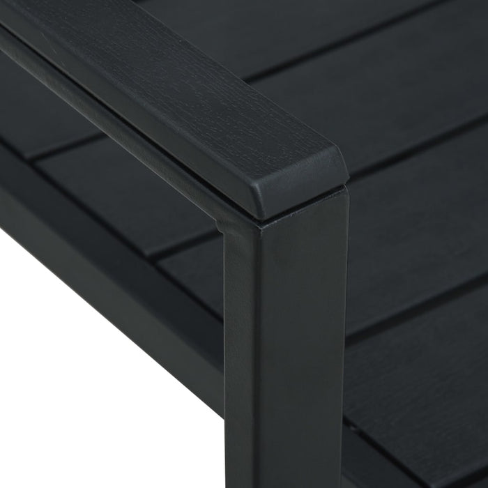Scaune de grădină, 2 buc., negru, HDPE, aspect lemn - WALTI WALTI
