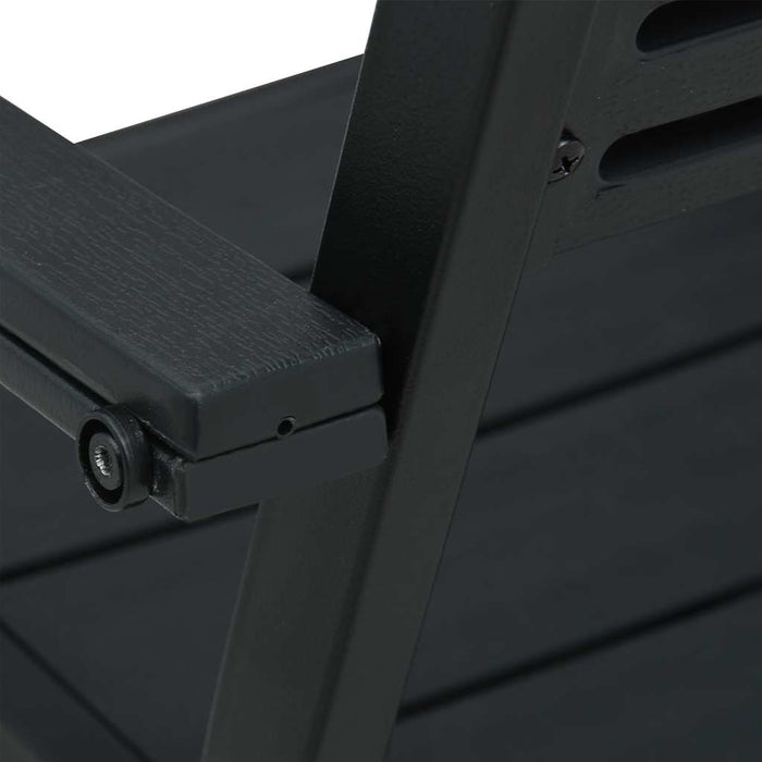 Scaune de grădină, 4 buc., negru, HDPE, aspect lemn - WALTI WALTI