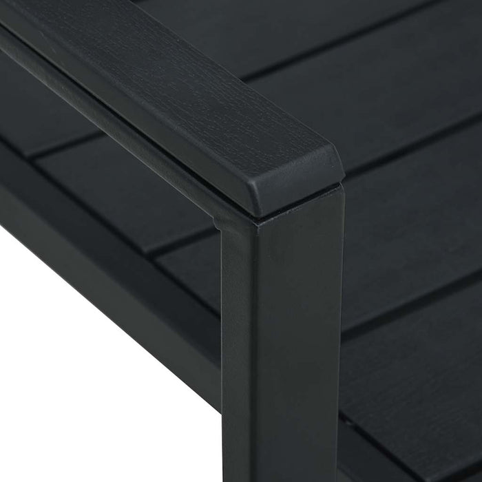 Scaune de grădină, 4 buc., negru, HDPE, aspect lemn - WALTI WALTI