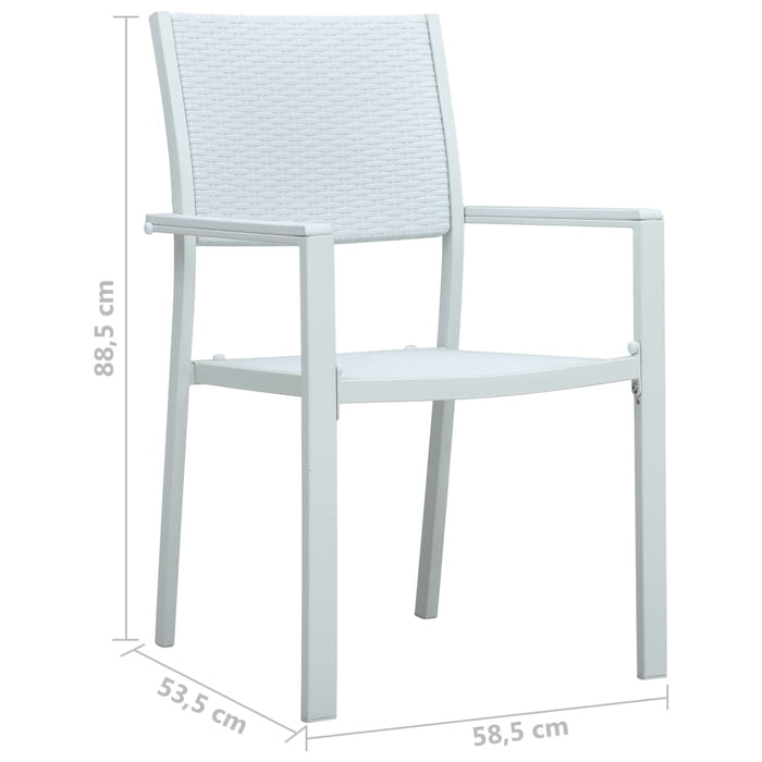 Scaune de grădină, 4 buc., alb, plastic, aspect ratan - WALTI WALTI