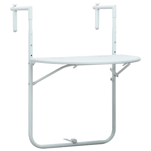 Masă balcon suspendată alb 60x64x83,5 cm plastic aspect ratan - WALTI WALTI