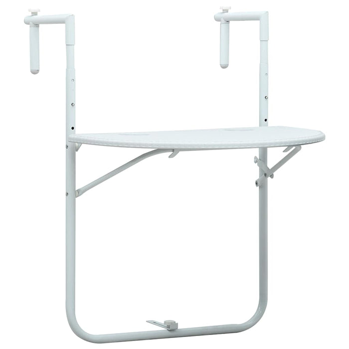 Masă balcon suspendată alb 60x64x83,5 cm plastic aspect ratan - WALTI WALTI