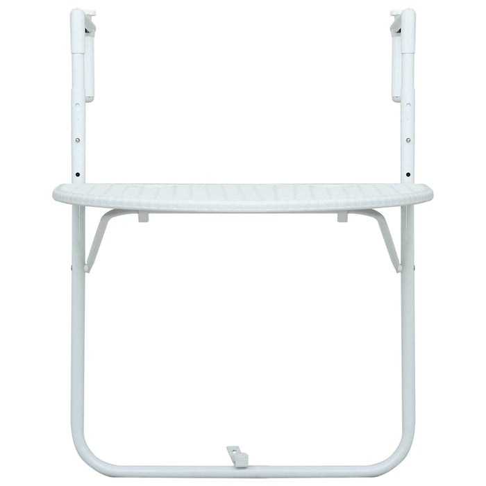 Masă balcon suspendată alb 60x64x83,5 cm plastic aspect ratan - WALTI WALTI