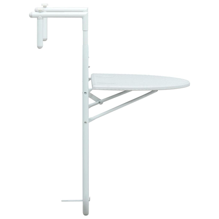 Masă balcon suspendată alb 60x64x83,5 cm plastic aspect ratan - WALTI WALTI