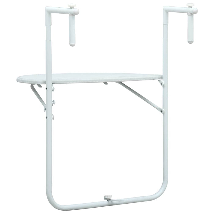 Masă balcon suspendată alb 60x64x83,5 cm plastic aspect ratan - WALTI WALTI