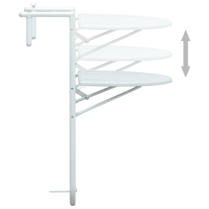 Masă balcon suspendată alb 60x64x83,5 cm plastic aspect ratan - WALTI WALTI