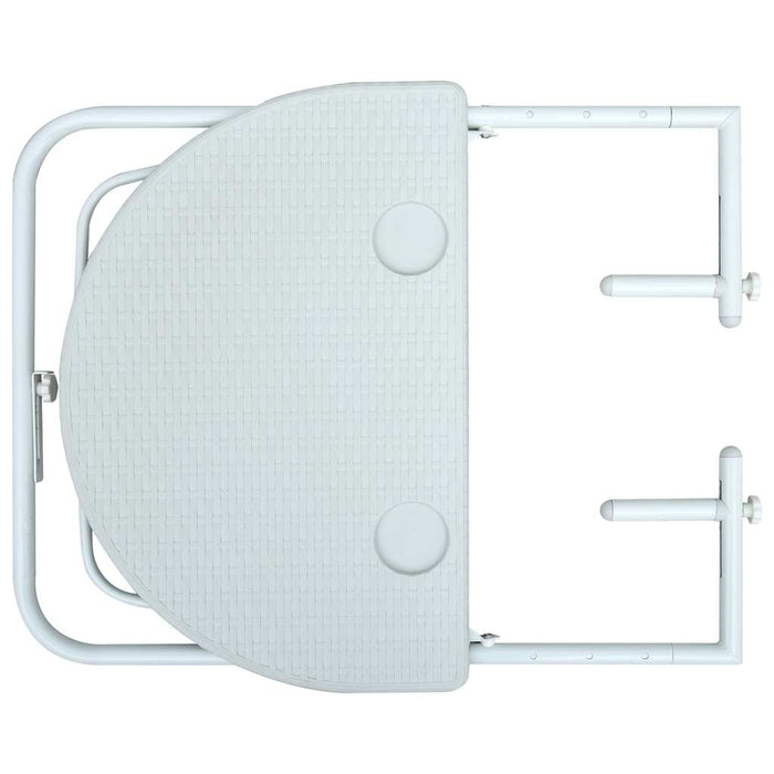 Masă balcon suspendată alb 60x64x83,5 cm plastic aspect ratan - WALTI WALTI