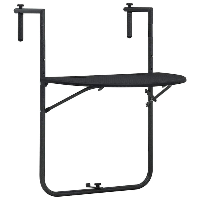 Masă balcon suspendată negru 60x64x83,5 cm plastic aspect ratan - WALTI WALTI