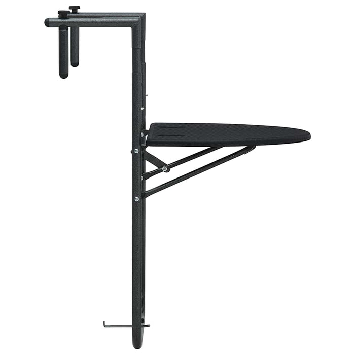 Masă balcon suspendată negru 60x64x83,5 cm plastic aspect ratan - WALTI WALTI