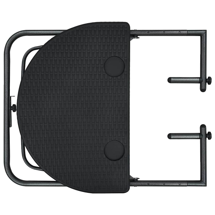 Masă balcon suspendată negru 60x64x83,5 cm plastic aspect ratan - WALTI WALTI