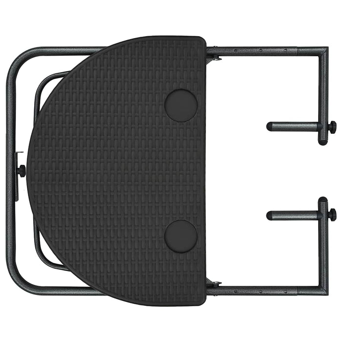 Masă balcon suspendată maro 60x64x83,5 cm plastic aspect ratan - WALTI WALTI