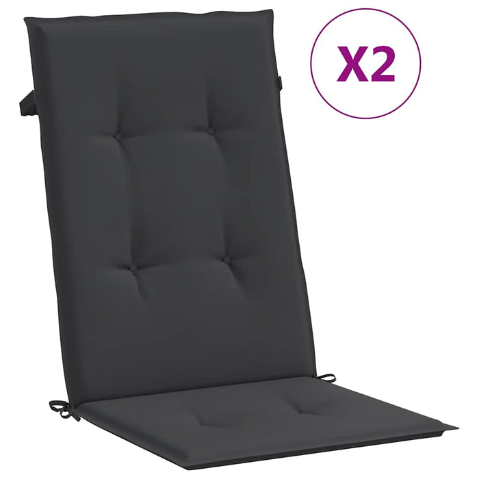 Perne scaun spătar înalt, 2 buc., negru, 120x50x3 cm, textil - WALTI WALTI