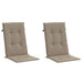 Perne scaun spătar înalt 2 buc., gri taupe, 120x50x3 cm, textil - WALTI WALTI
