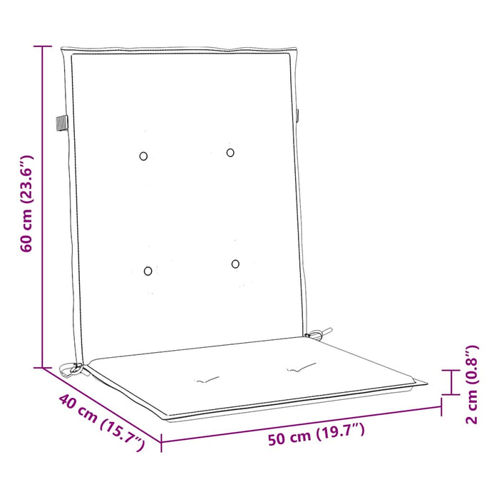 Perne cu spătar mic, 4 buc. crem 100x50x2 cm textil oxford WALTI