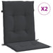 Perne cu spătar mic, 2 buc. negru 100x50x3 cm textil oxford - WALTI WALTI