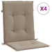 Perne cu spătar mic, 4 buc. gri taupe 100x50x3 cm textil oxford - WALTI WALTI