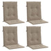 Perne cu spătar mic, 4 buc. gri taupe 100x50x3 cm textil oxford - WALTI WALTI