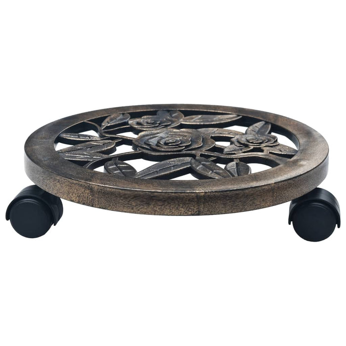 Suporturi de plante cu role, 6 buc., bronz, 30 cm, plastic - WALTI WALTI