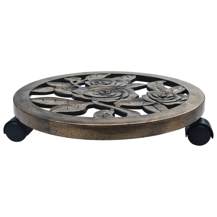 Suporturi de plante cu role, 6 buc., bronz, 38 cm, plastic - WALTI WALTI