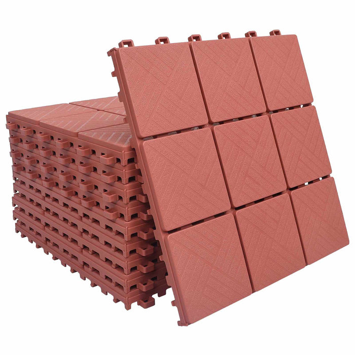 Plăci pentru Deck 10 pcs Roșu 30,5 x 30,5 x 2,2 cm - WALTI WALTI