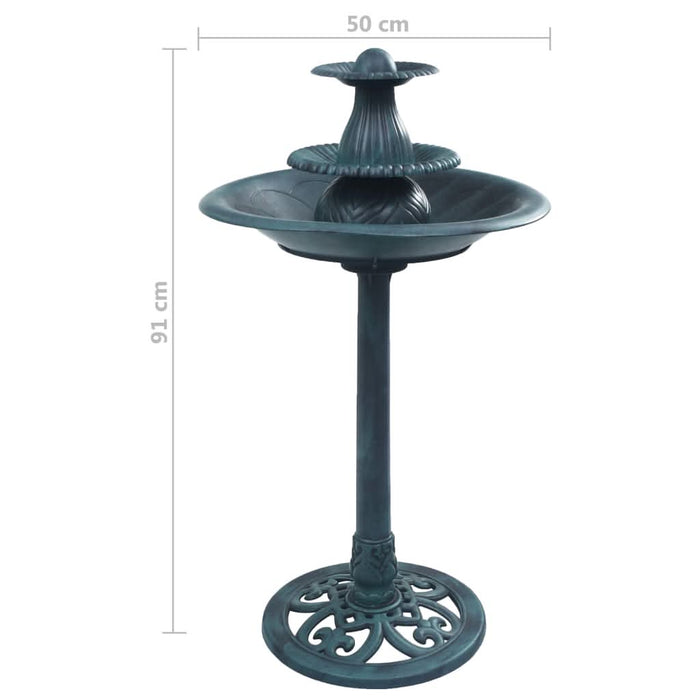 Bazin pentru păsări cu fântână, verde, 50 x 91 cm, plastic - WALTI WALTI