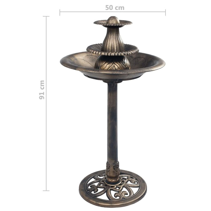 Bazin pentru păsări cu fântână, bronz, 50 x 91 cm, plastic - WALTI WALTI