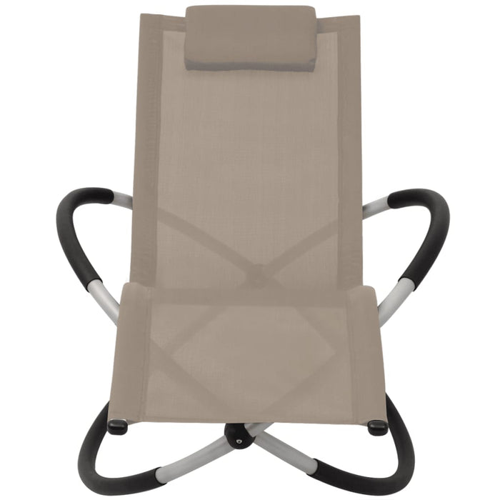 Șezlong geometric de exterior, gri taupe, oțel - WALTI WALTI