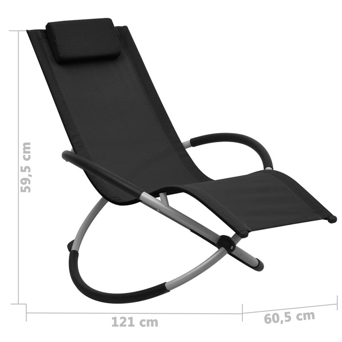 Șezlong pentru copii, negru, oțel - WALTI WALTI