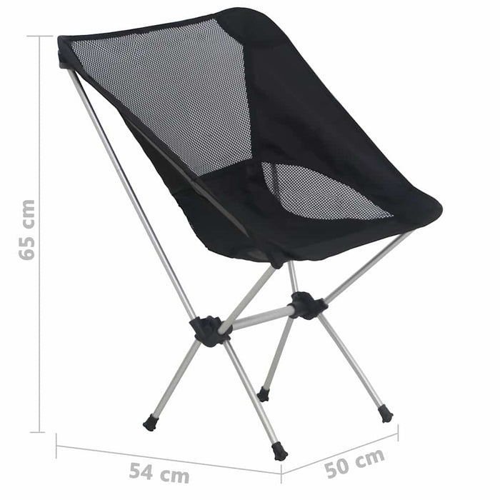 Scaune camping pliabile cu husă, 2 buc., 54x50x65 cm, aluminiu WALTI