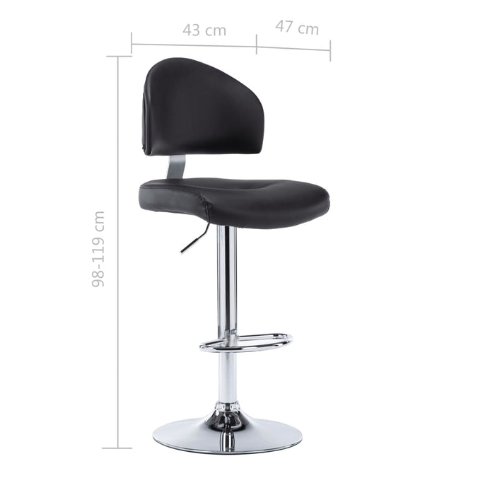Scaun de bar, negru, piele ecologică - WALTI WALTI