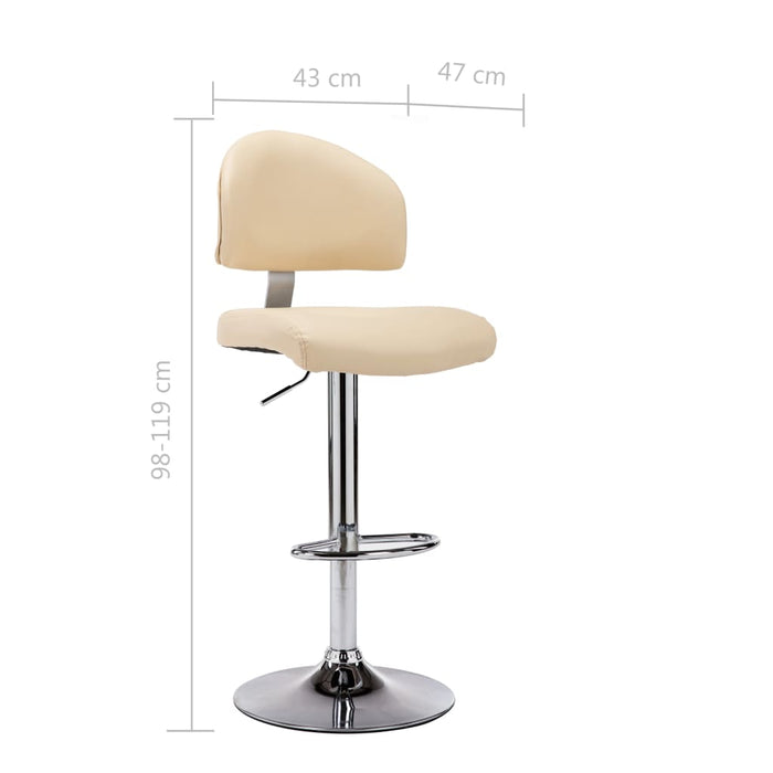 Scaun de bar, crem, piele ecologică WALTI