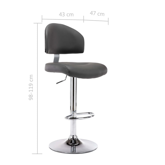 Scaun de bar, gri, piele ecologică WALTI