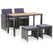 Set mobilier de exterior 5 piese antracit poliratan și acacia - WALTI WALTI
