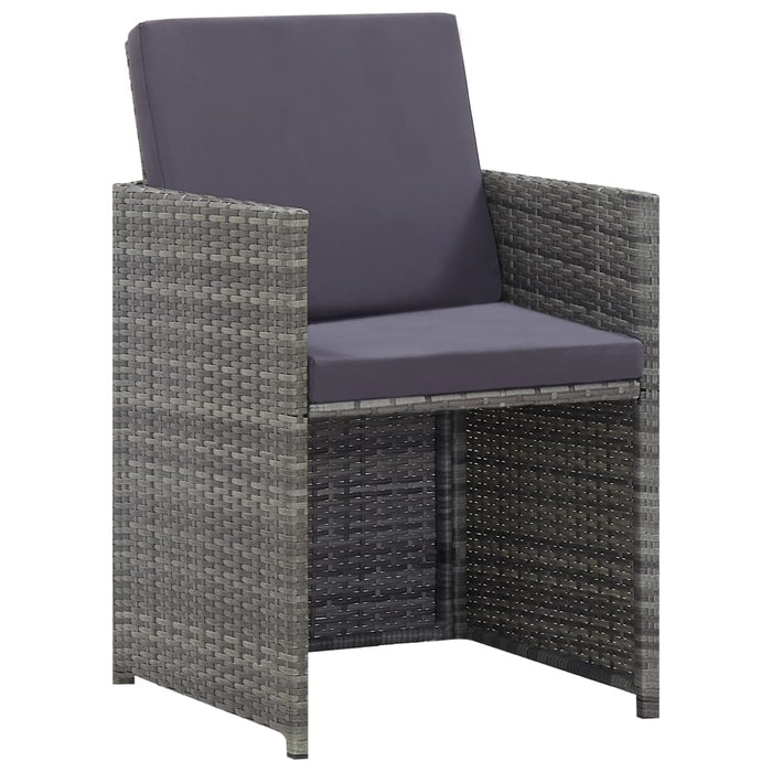 Set mobilier de exterior 5 piese antracit poliratan și acacia - WALTI WALTI
