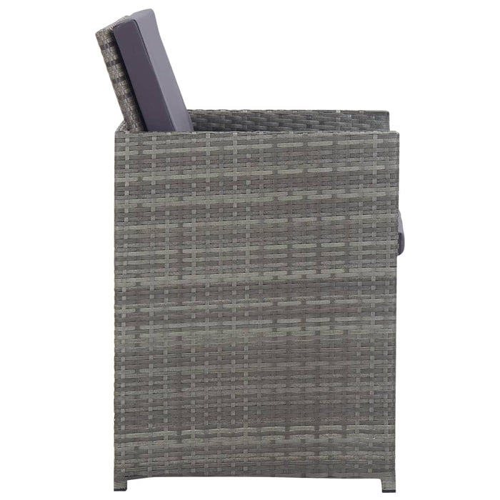 Set mobilier de exterior 5 piese antracit poliratan și acacia - WALTI WALTI