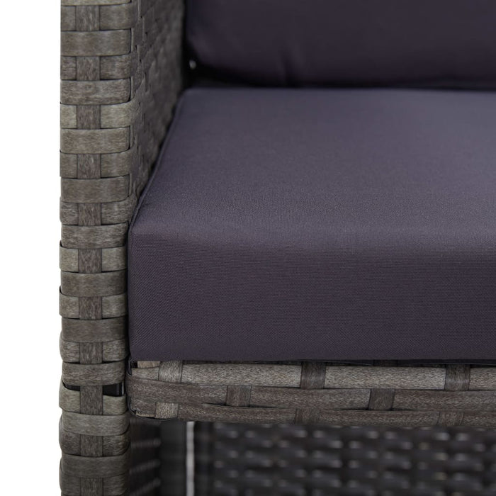 Set mobilier de exterior 5 piese antracit poliratan și acacia - WALTI WALTI