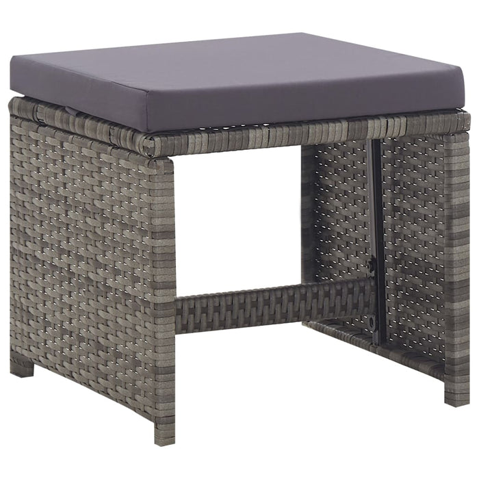 Set mobilier de exterior 5 piese antracit poliratan și acacia - WALTI WALTI
