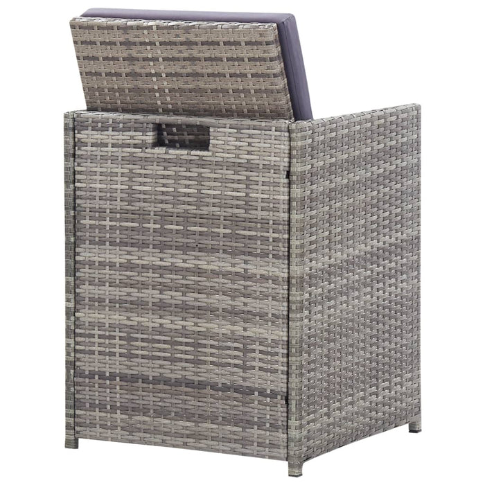Set mobilier de exterior 11 piese antracit poliratan și acacia - WALTI WALTI