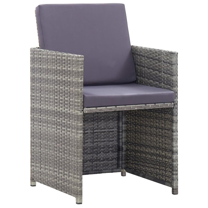 Set mobilier de exterior 11 piese antracit poliratan și acacia - WALTI WALTI