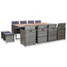 Set mobilier de exterior 13 piese antracit poliratan și acacia - WALTI WALTI
