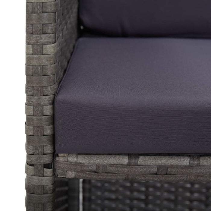 Set mobilier de exterior 13 piese antracit poliratan și acacia - WALTI WALTI