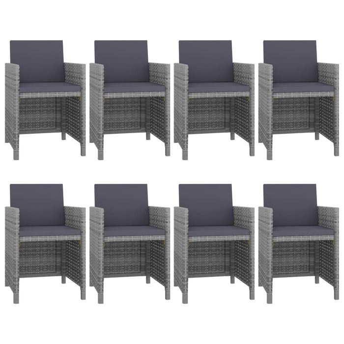 Set mobilier de exterior cu perne, 9 piese, antracit, poliratan - WALTI WALTI