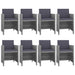 Set mobilier de exterior cu perne, 9 piese, antracit, poliratan - WALTI WALTI