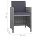 Set mobilier de exterior cu perne, 9 piese, antracit, poliratan - WALTI WALTI