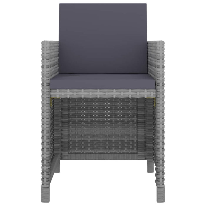Set mobilier de exterior cu perne, 11 piese, gri, poliratan WALTI