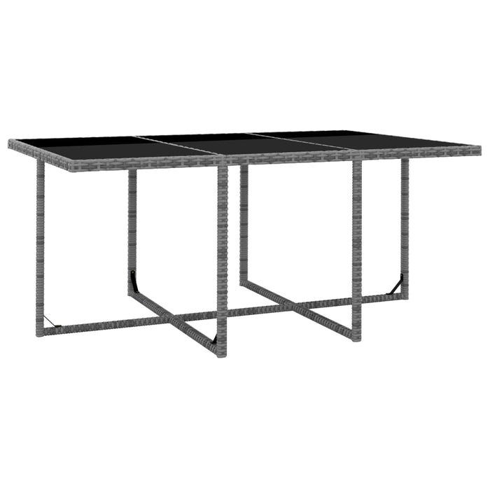 Set mobilier de exterior cu perne, 11 piese, gri, poliratan WALTI