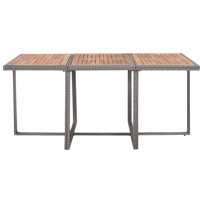 Set mobilier de exterior cu perne, 11 piese, gri, poliratan - WALTI WALTI
