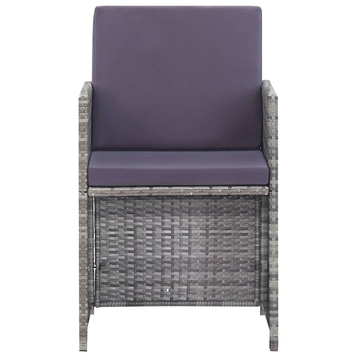 Set mobilier de exterior cu perne, 11 piese, gri, poliratan - WALTI WALTI