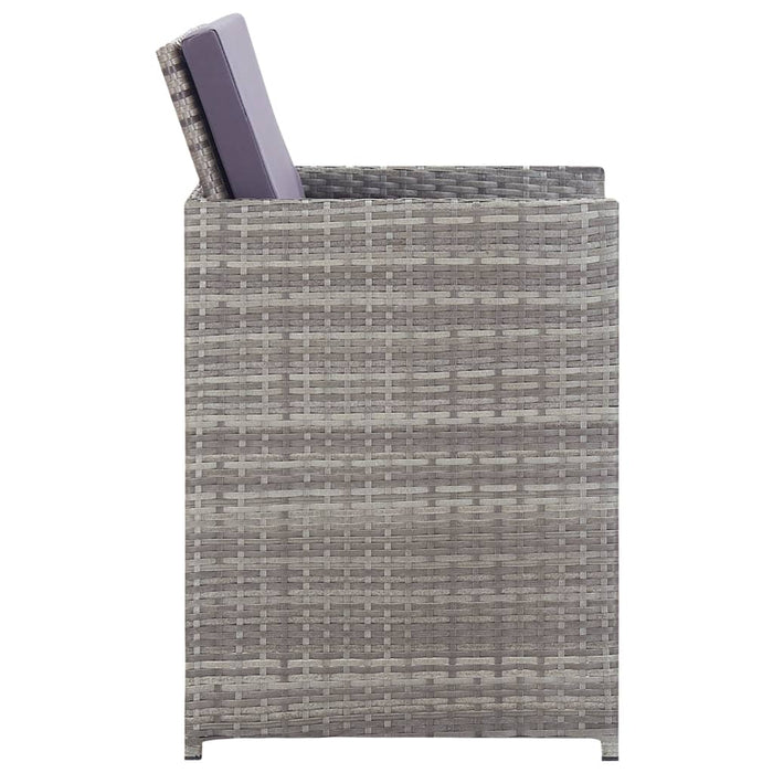 Set mobilier de exterior cu perne, 11 piese, gri, poliratan - WALTI WALTI